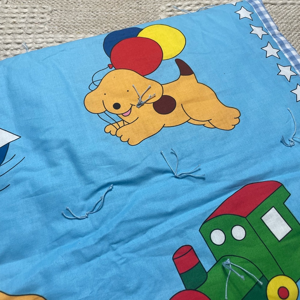Handmade Spot the Dog Blue Quilt Train Ball Kite - Picture 3 of 11
